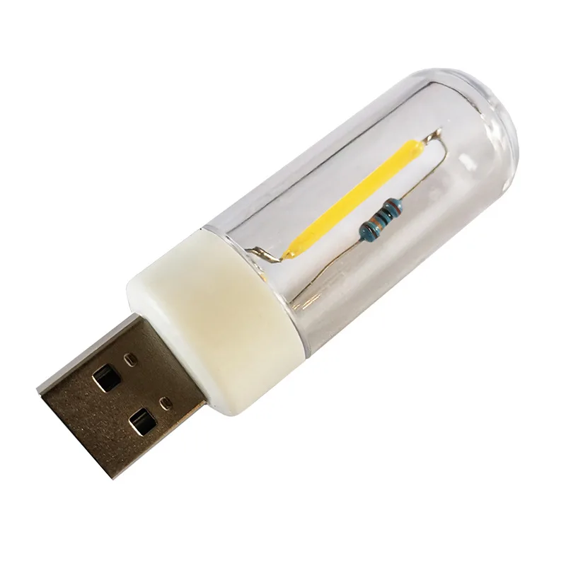 Mini lampa kempingowa LED DC 5V Lampka nocna LED USB Filament Przenośna lampa oświetleniowa Ładowanie skarbów Notebook Mobilne światło zasilania