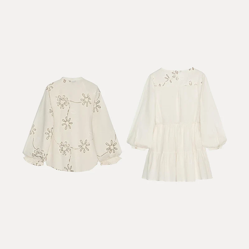 

Spring 2025 New Women's Sle Embroidered irt Dr Polyester Fiber Faion Set Z Brand 299 Cabinet Special Offer