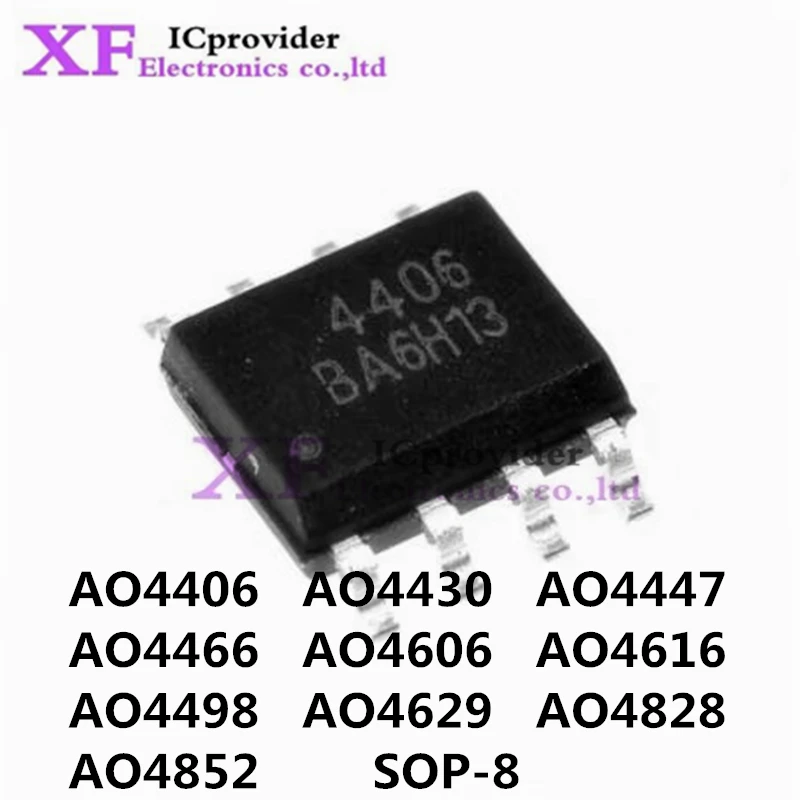 20Pcs New Original AO4406 AO4430 AO4447 AO4466 AO4606 AO4616 AO4629 AO4828 AO4852 AO4498 SOP-8