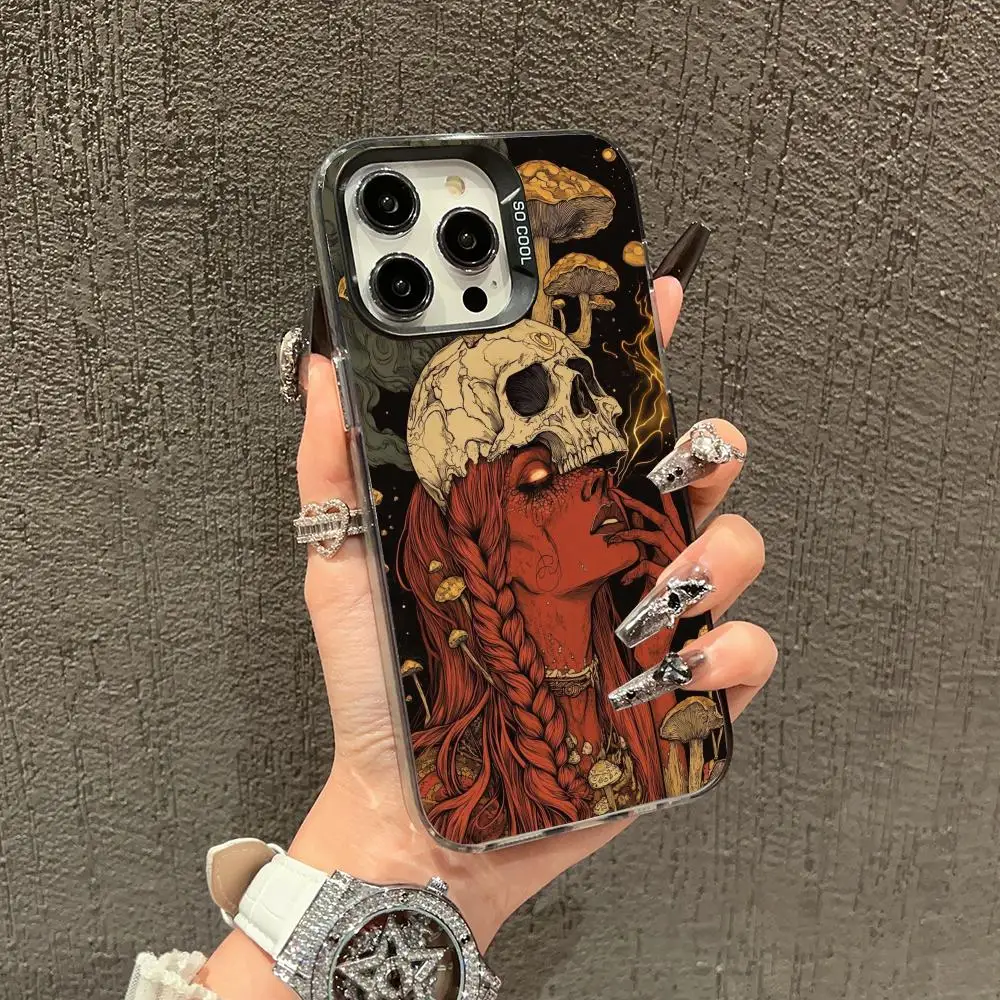 

Cartoon girl phone case suitable for iPhone 16 15 14 13 12 11 Pro/Max/Plus anti drop and shockproof back cover