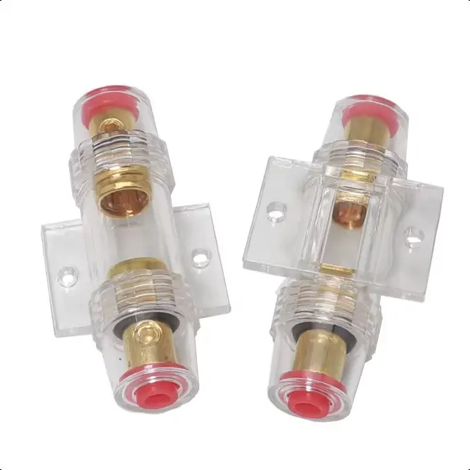【1Set】10/20/30/40/50/60/70/80A100A AGU 10X38MM Fuse Holder Car Audio Refit Fuse Holder Car Stereo Audio Circuit Breaker Inline
