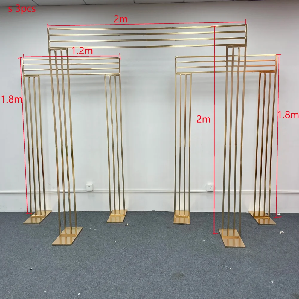 

Gold Hades Panel Set, Wedding Stage Decoration, Wedding Background, Aisle Flower Rack, High Quality, 1 Pc, 3 Pcs