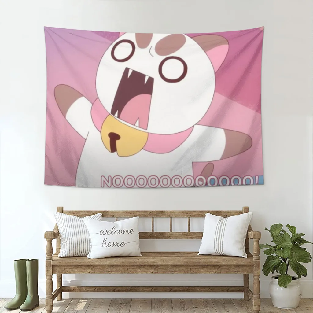 

Bee and Puppycat Cat Fabric Tapestry for Wall Bedroom Room Decorating Items