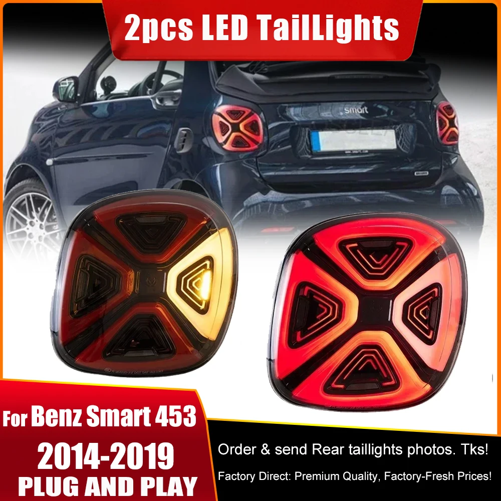 

2PC LED Taillights For Mercedes Benz Smart 453 Fortwo Forfour 2014-2019 Turn Signal Lights foglight Welcome Lamp Car Accessories