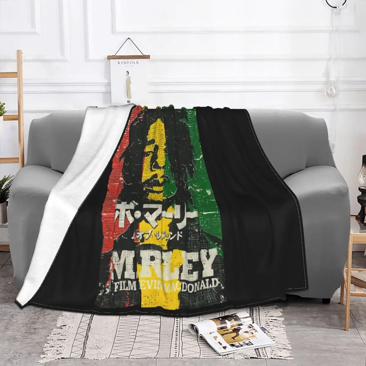 Bob Marley Rasta Reggae Music One Love Vintage Casual Wk179 Men White Leisure Throw Blanket