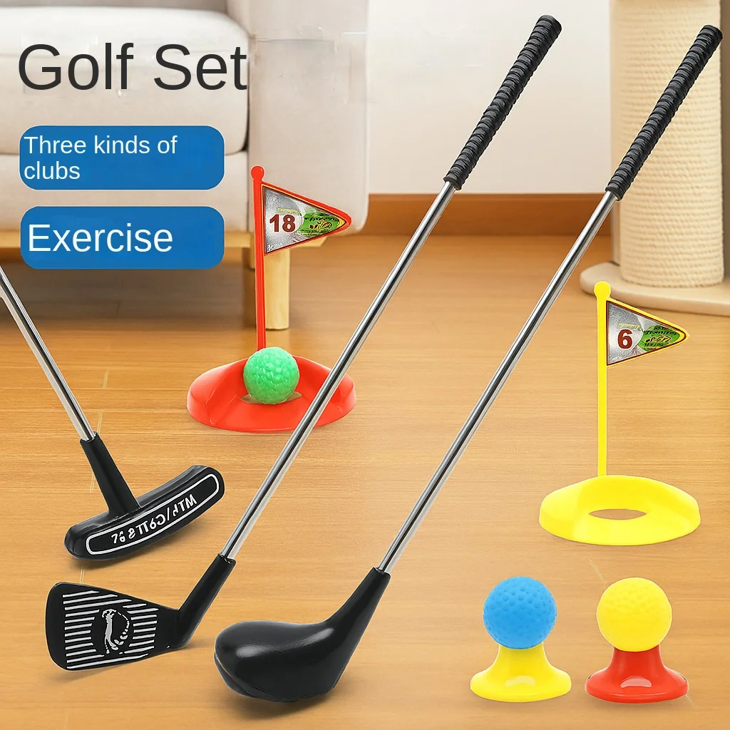 

Children's golf metal club parent-child outdoor toy sports set
