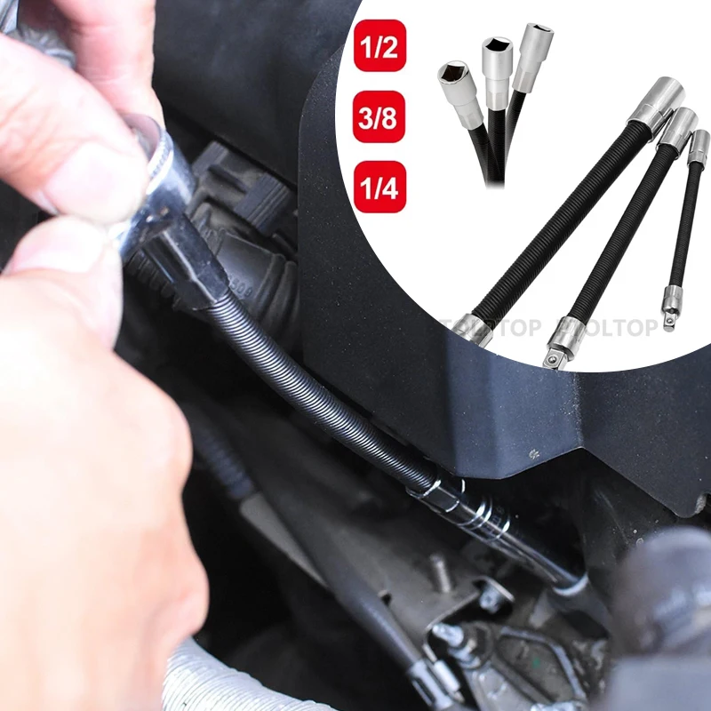 

Universal Soft Shaft Fast Ratchet Wrench Hand Spring Extension Electric Wrench Elastic Adapter Rod Relay Rod Sleeve ExtensionRod