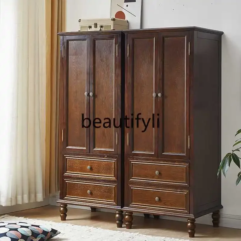 

Pine solid wood double door drawer living room locker