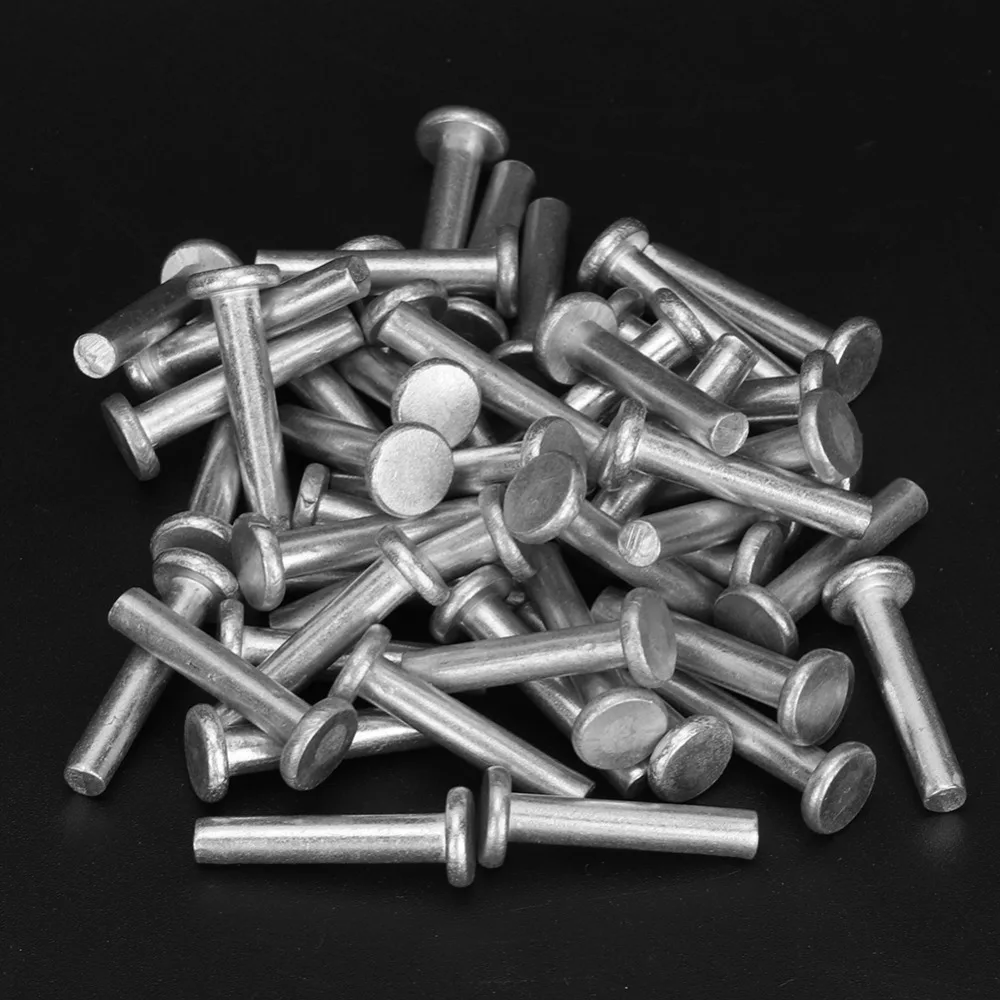 100pcs Reliable Boat Repair Flat Head Rivets Industrial Use Durable Aluminum Rivets Semi-Tubular Rivet For Fire Fighting