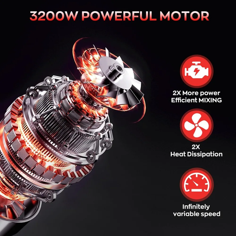 드릴 믹서, 3200W 20A 드릴용 콘크리트 믹서, 110V 유선 가변 속도 시멘트 믹서, 진흙, 모르타르, 페인트용 믹싱 드릴