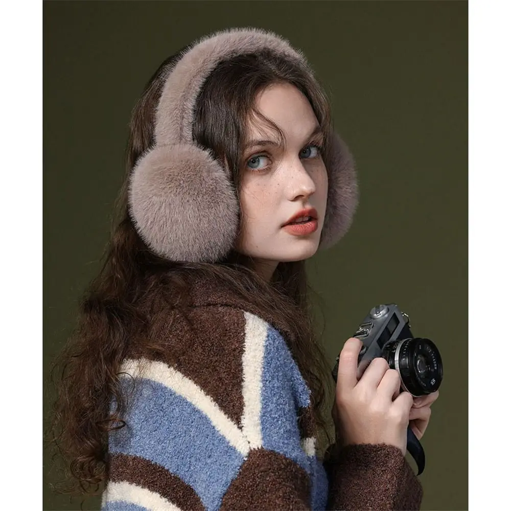 New Faux Rabbit Fur Winter paraorecchie donna uomo Soft paraorecchie Cute Ear Covers Cold Proof Fluffy Ear Warmers Headband earmets