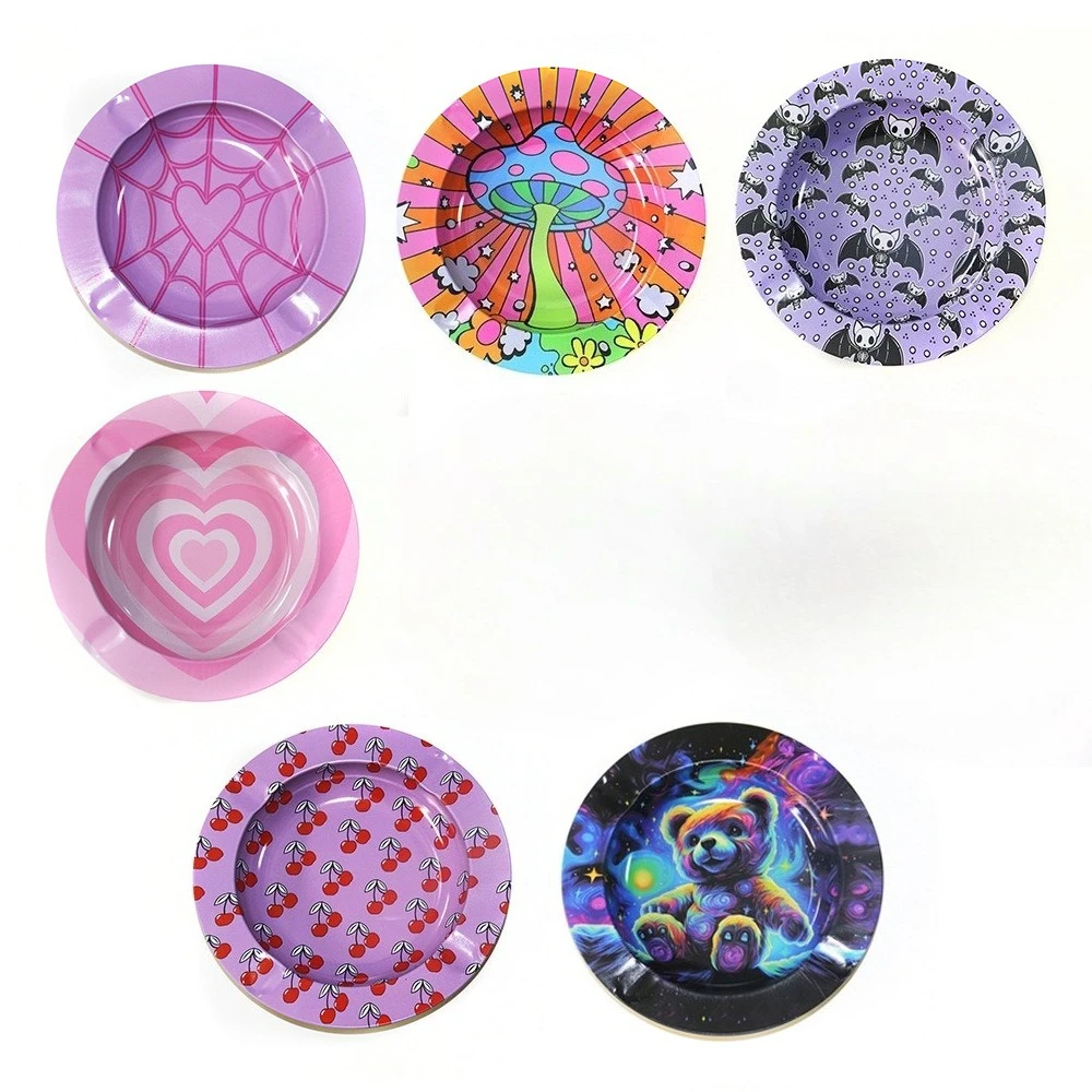 

Cartoon Metal Ashtray Tobacco Rolling Tray Creative Cigarette Holder Smoking Accessories