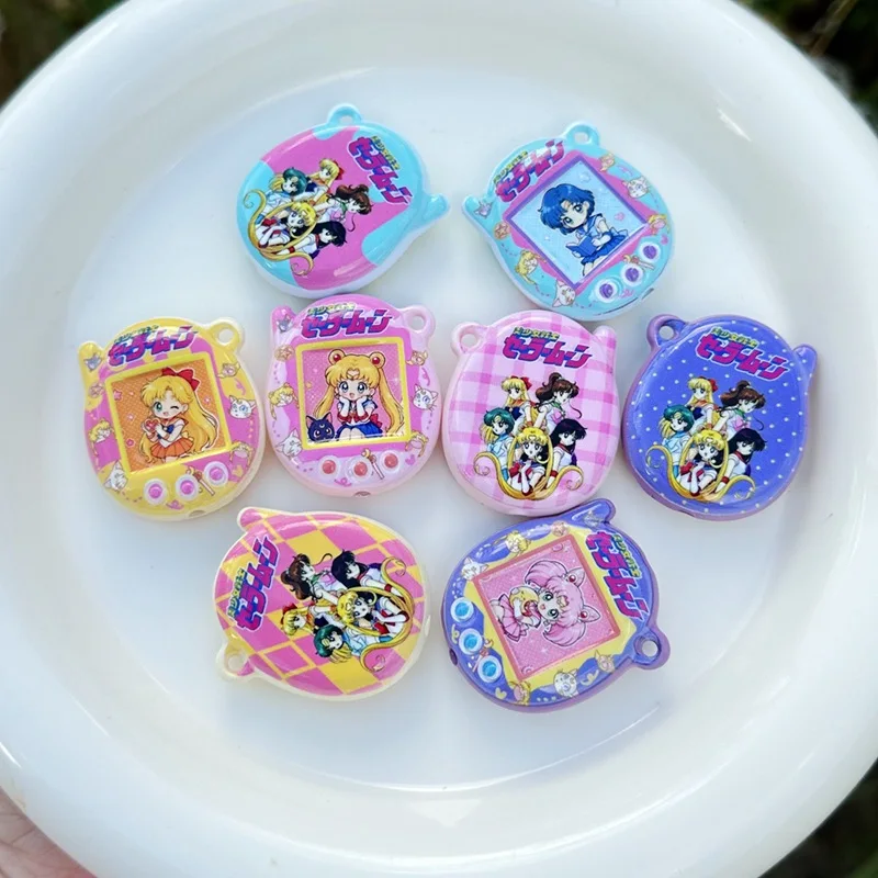 세일러문용 10개 ‌   스루홀 비즈 36mm DIY 휴대폰 체인 키체인 비즈펜 액세서리 재료