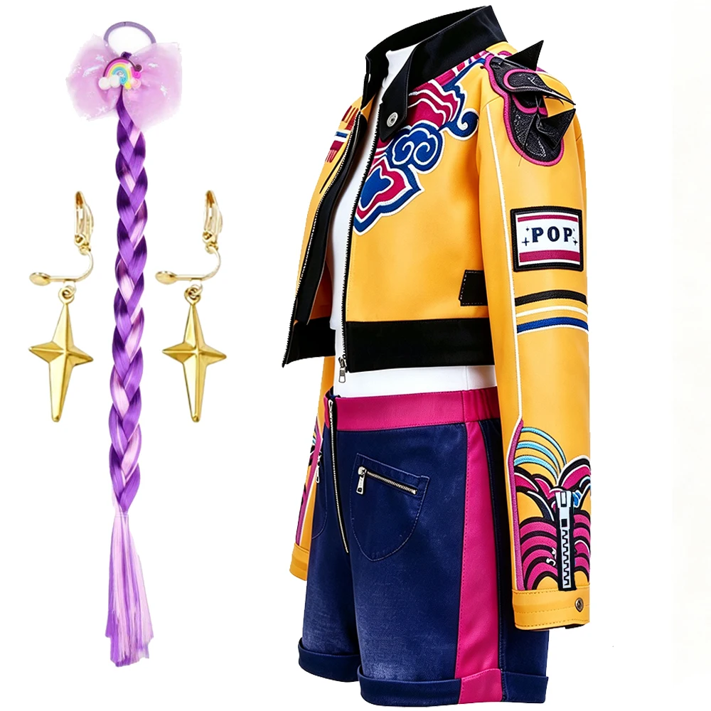 Girl 3D Print 3Pcs Role Play Dress up Music Performance Clothing Dance Costume Child Singer Cosplay Team Uniform