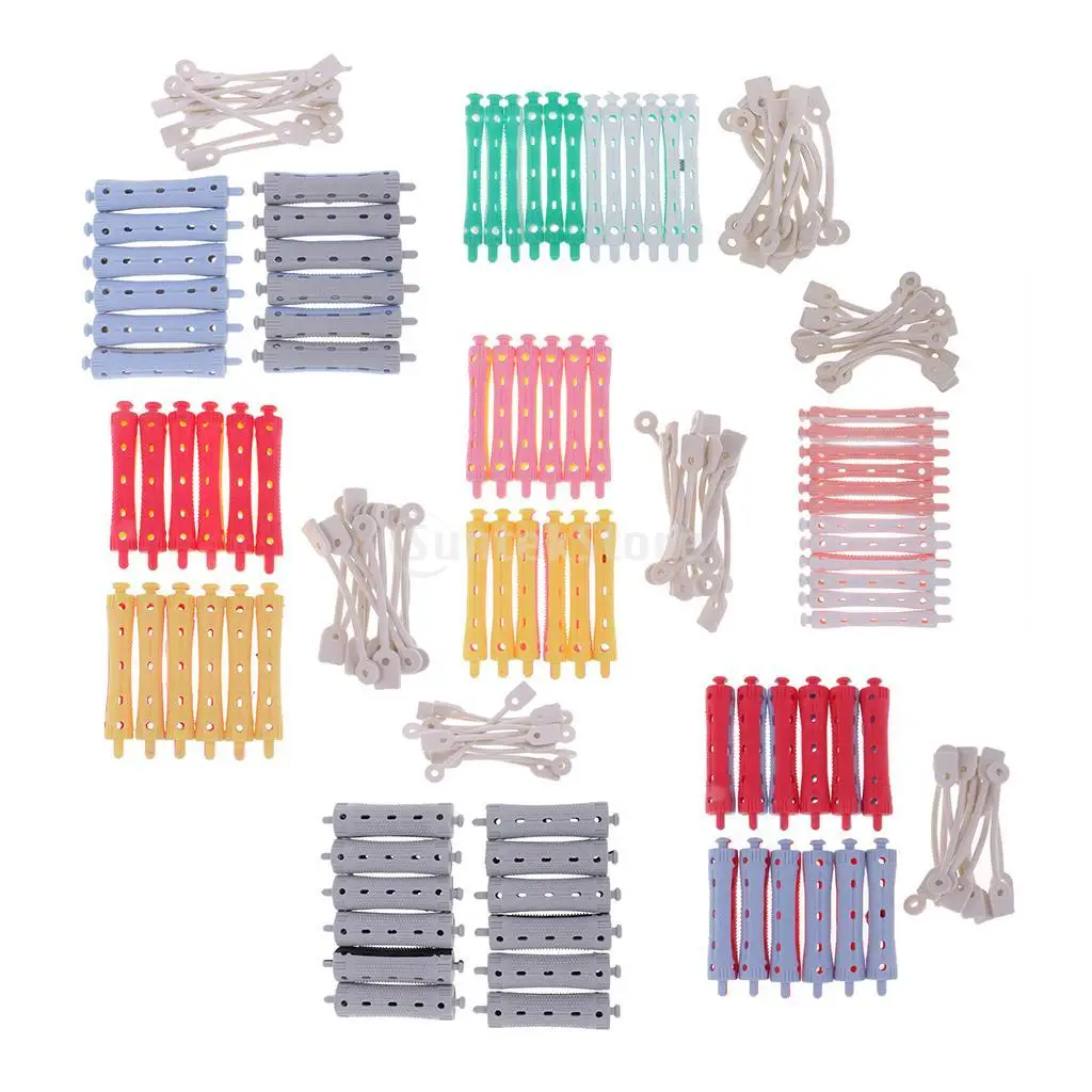 12Pcs Non-Slip Plastic Barber Short Perming Rods Waves Perm Rollers Kit