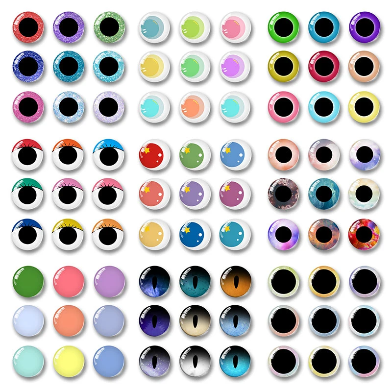 20pcs Dragon Eyes Cat Doll Toys Eyes Hot Sale 6/8/10/12/14/16/18/20mm Handmade Photo Glass Cabochons DIY Making Accessories