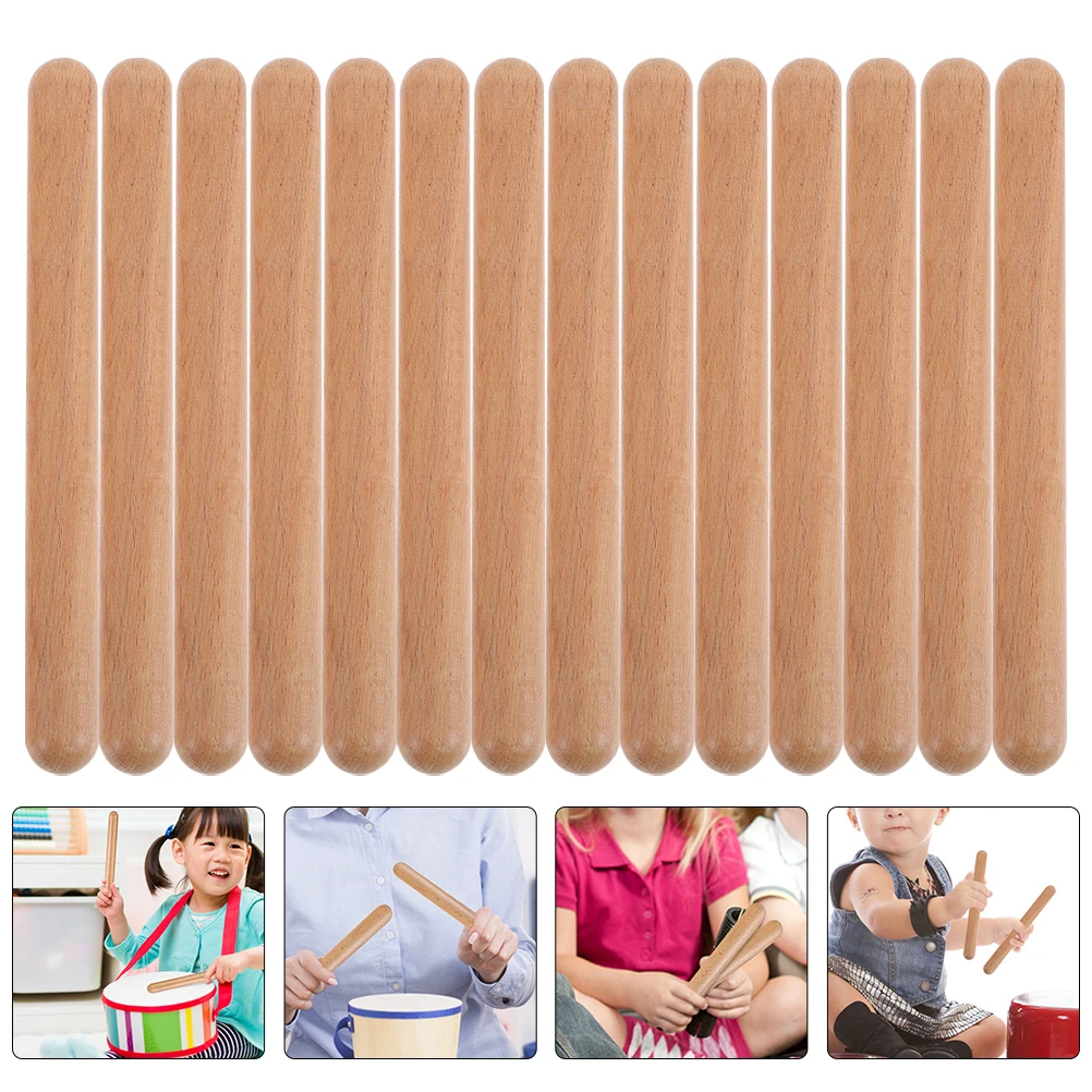 20 ชิ้นเครื่องดนตรีไม้วัสดุของเล่นสําหรับจังหวะตี Stick สําหรับเด็กเด็ก Early Education