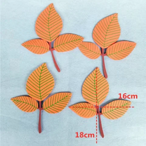 EVA Foam Decorative Stickers Flowers and Five Color Leaves 3D Three-dimensional Wall Stickers for Kindergartens Primary Schools