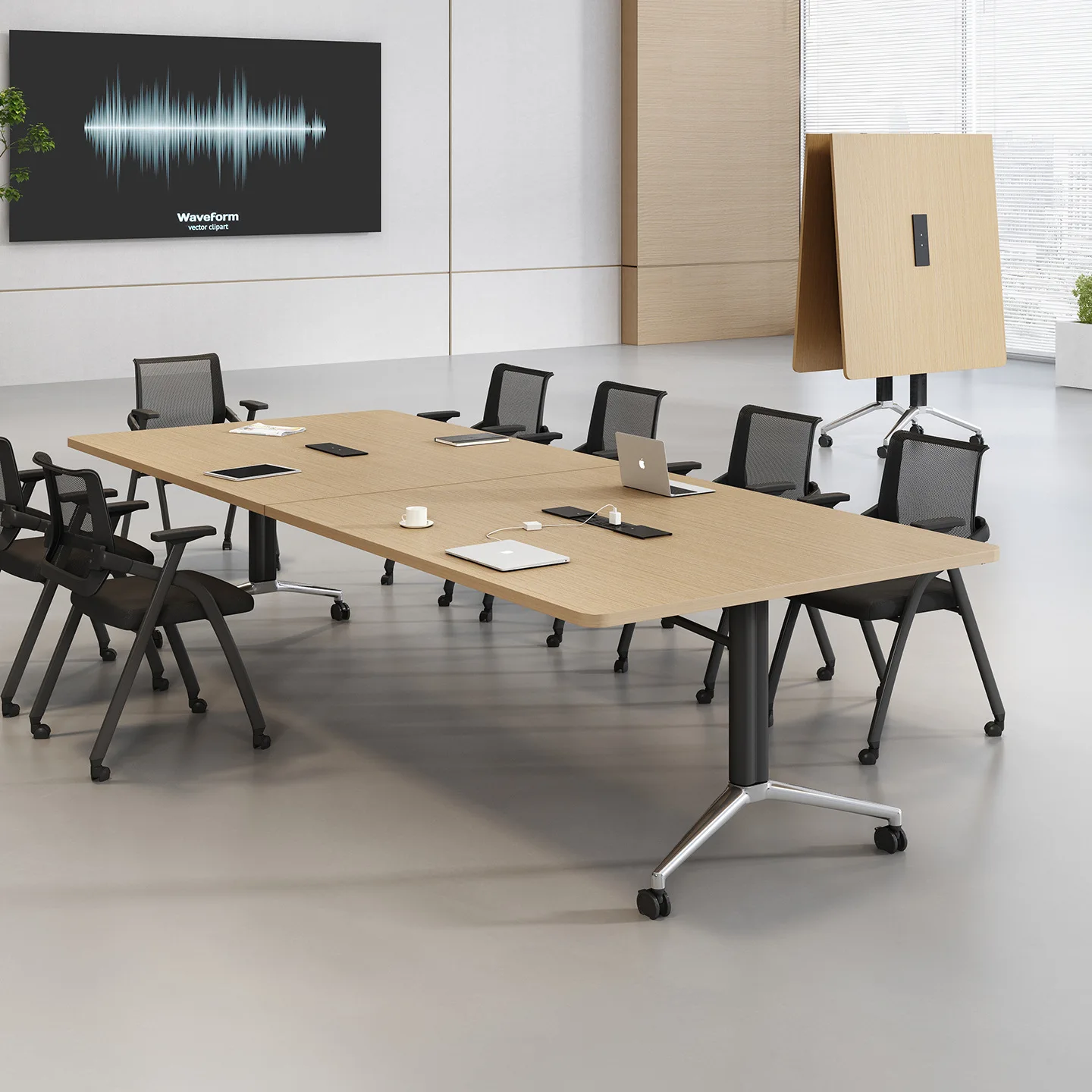 Folding Training Table Movable Splicing Conference Table Multifunctional Office Desk Retractable Long Table