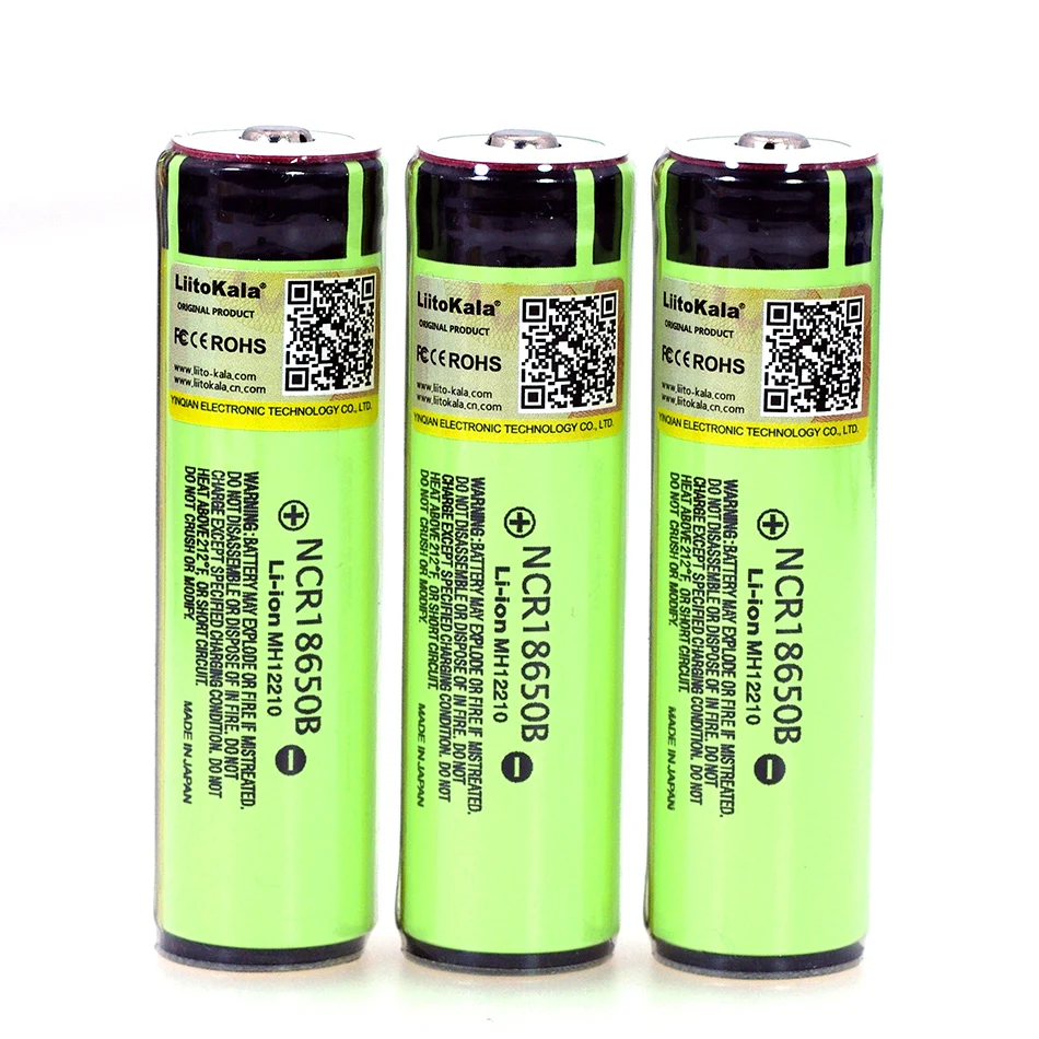 LiitoKala 100% New Original NCR18650B 3.7v 3400mAh 18650 Lithium Rechargeable Battery with PCB Protect batteries