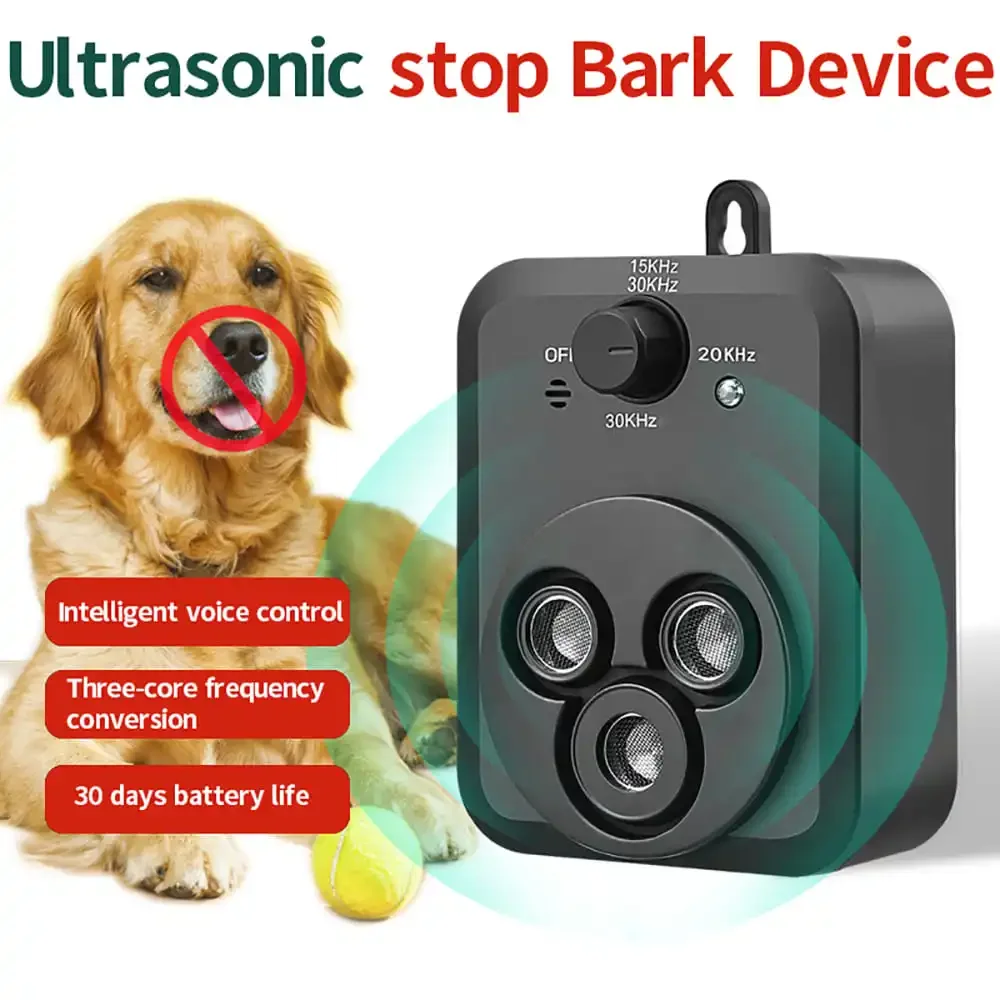 

Anti-barking device Automatic bark control with 3 frequencies rechargeable ultrasonic dog repeller Effective anti-barking device