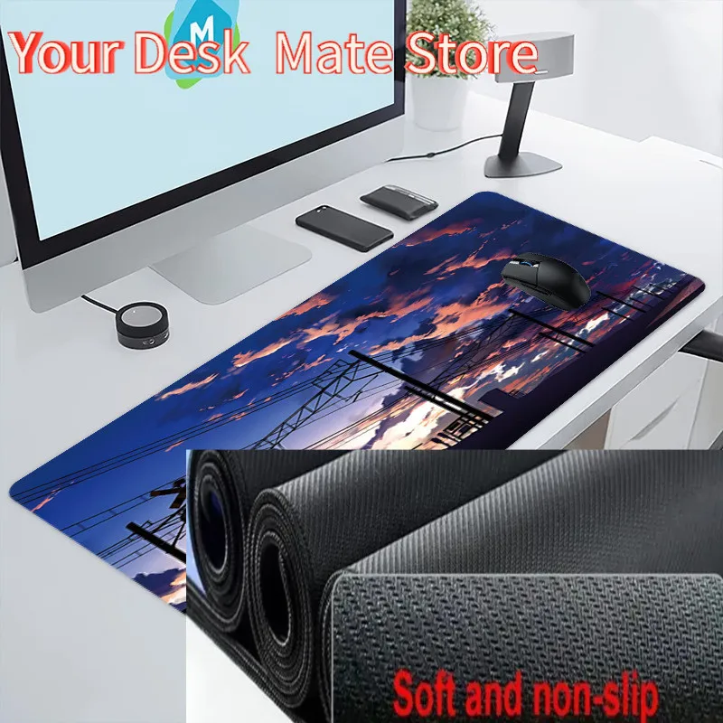 Anime Romantic Healing Mouse Pad Large Thick Non-Slip Waterproof Premium for Esports Desk-Hug Rubber Mouse Pad Secure Grip
