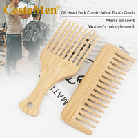 1Pcs Natural Bamboo Wooden Comb Anti-Static Afro Fork Combs Beard Comb Men Women Anti-static Hair Wooden Comb Hair Styling Comb