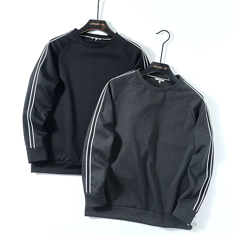 

New Spring Men's Sporty Casual round Neck Hoodie Order Tagless Knitted Stripe Design Comfortable Fashion Urban Style Sweatshirt