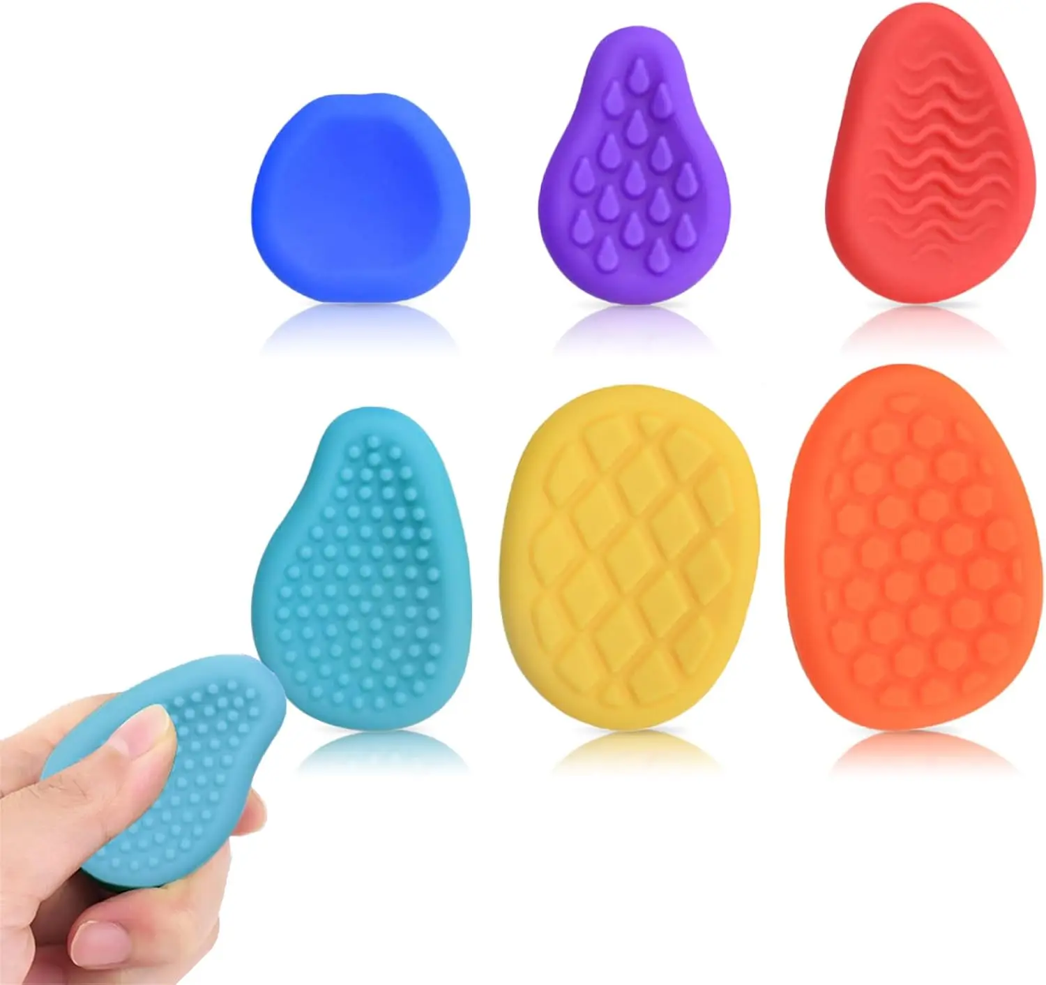 Fidget Toy Pietra sensoriale per bambini Autismo Kid Giocattolo calmante Dita Giocattolo di attività Giocattolo per alleviare l'ansia per adulti Pietra morbida colorata per preoccupazioni