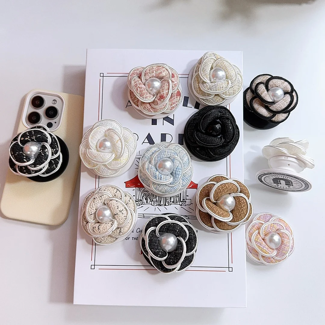 

Cute pearl woolen flower Magnetic suction bracket Phone Holder for IPhone Samsung Support Socket Pocket Grip Tok Stand Bracket