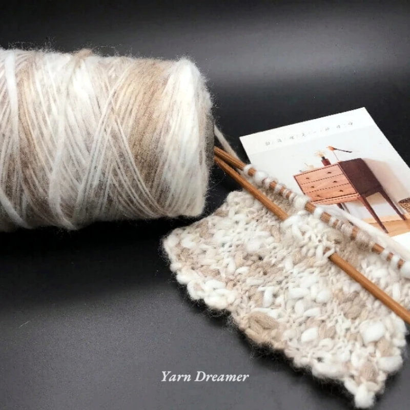 

3 Colors Fancy Thick Yarn for Crochet Bulky Knitting Yarn Chunky Soft Textured Yarns Beige White Grey Blue Variegated