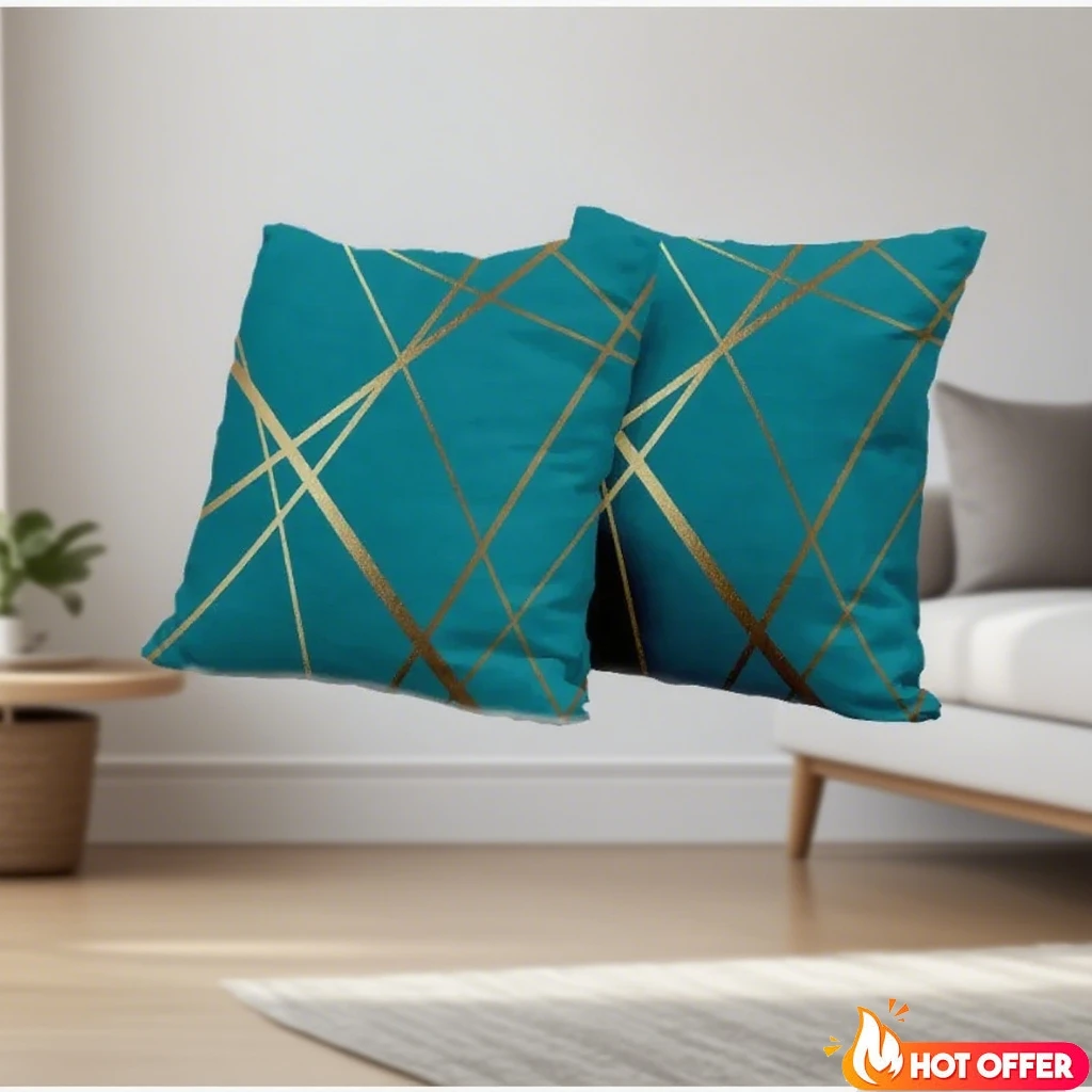 

Fashion Design Velvet Cushion Cover 45x45cm Home Decor Golden Line Sofa Pillow Cover Home Pillowcase