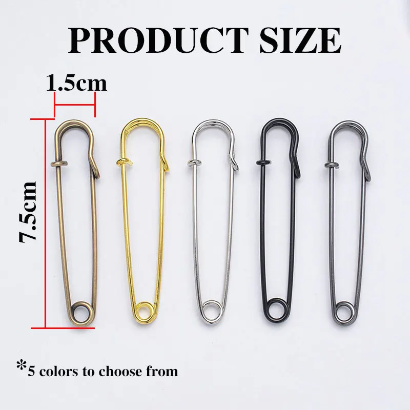 5/10/15/20 قطعة 7.5 سنتيمتر دبوس أمان كبير الثقيلة دبوس أمان قوي قوي السائبة بروش DIY بها بنفسك الحرفية التنانير الملابس والاكسسوارات #2