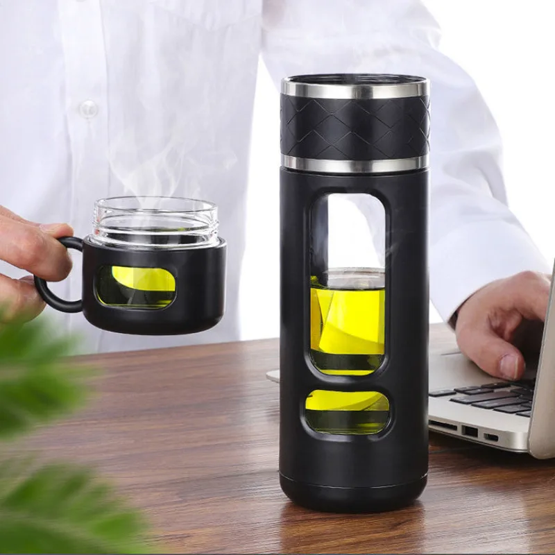 Tea Water Separation 520ML Tea Cup Water Dishes Tea Double -layer Insulation Water Cup Portable Filtering Cup thermal