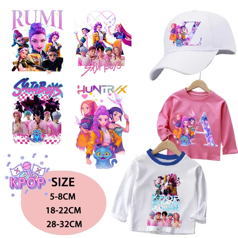【セール中】K-POP デモンハンターズ アイロン接着パッチ かわいい漫画 ハンドバッグ 衣類デカール ファッション 熱転写ステッカー カワイイ DIY 服 ギフト