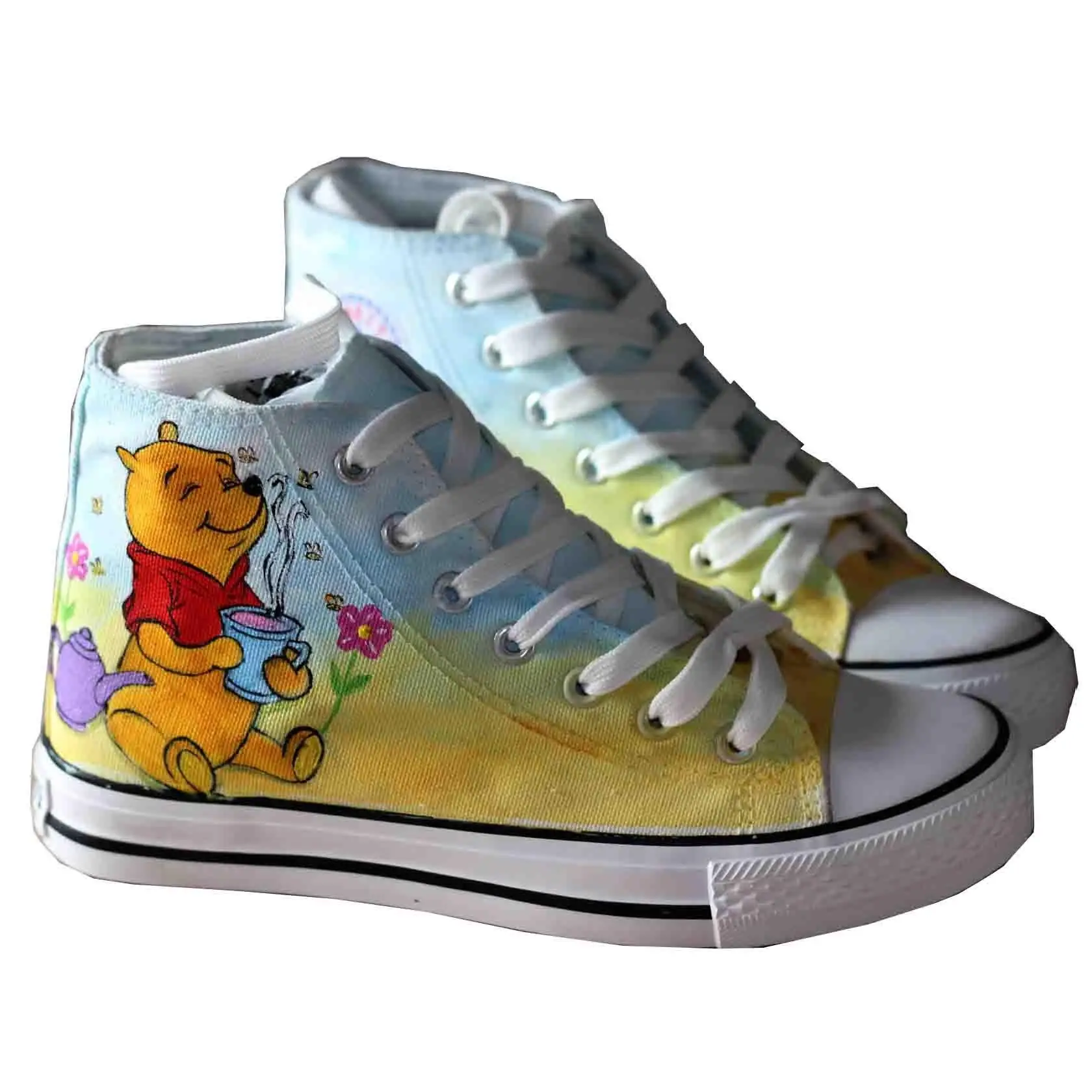 Disney Winnie The Pooh High-top Canvas Shoes Spring and Autumn Fashion Cute Cartoon Piglet Sports Casual Shoes Unisex