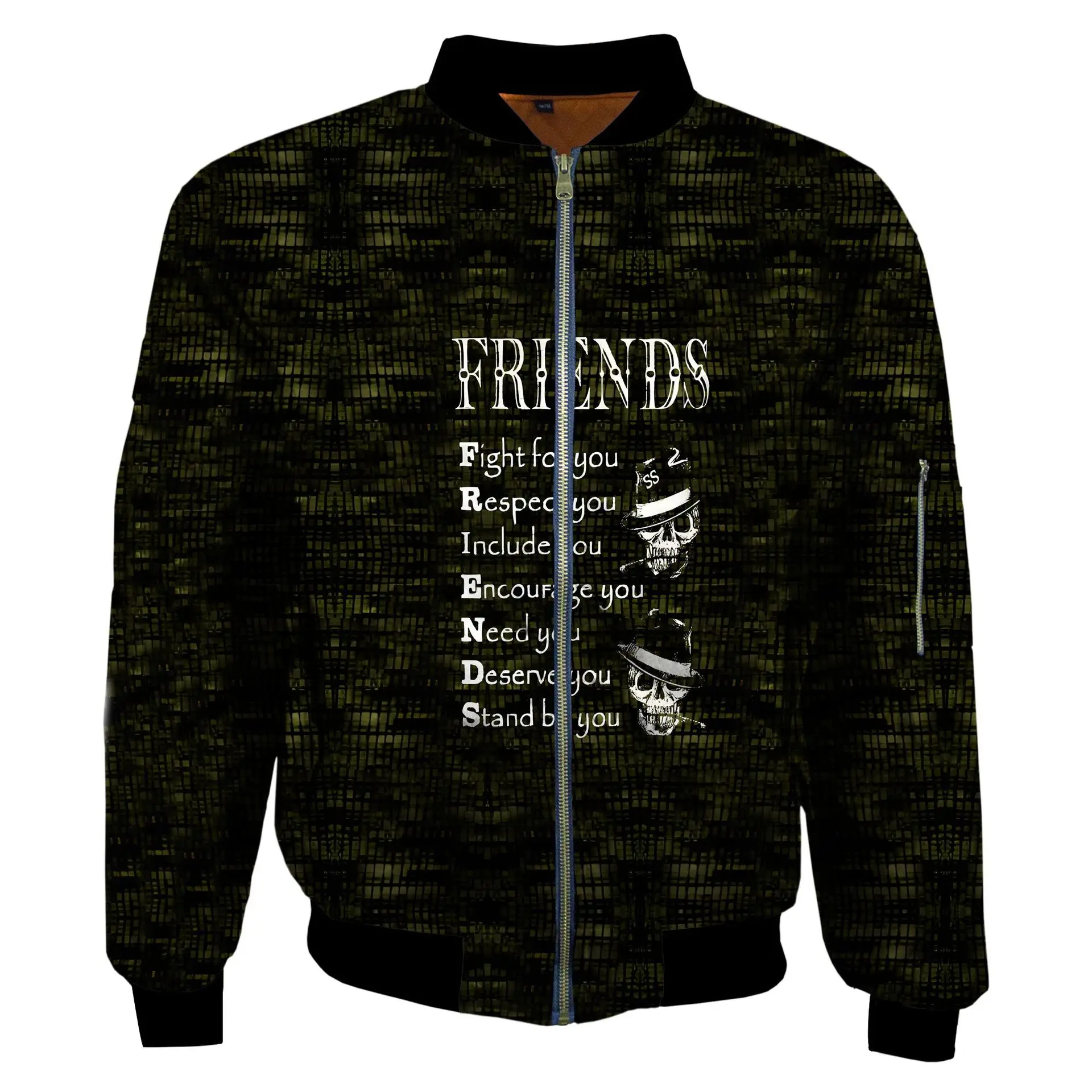 

New 2025 Men's Flight Jaet loween Print Loose Fit Polyester Nylon Cosite Fiber Thiened Long Sve Regular Length