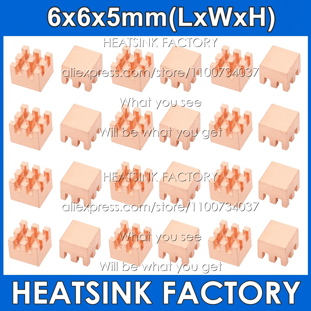 อุปกรณ์เสริม6x6x5มม. ไม่มีหรือมีแผ่นระบายความร้อนเล็กๆน้อยๆที่เล็กที่สุดฮีทซิงค์คูลเลอร์หม้อน้ำสำหรับส้ม Pi 5