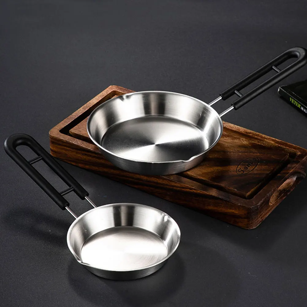 

Stainless Steel Nonstick Frying Pan Flat Base Kitchen Cooking Pan Heat Insulation Comfortable Handle Egg Omelet Pancake
