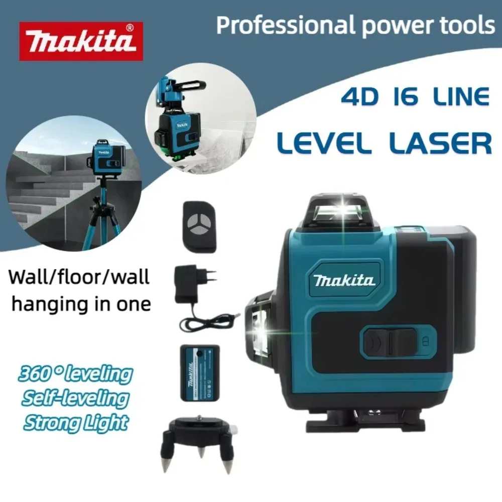 

2026 Makita High-Precision 16 Line Level Green Light Laser High-Precision Wall-Mounted Portable self-leveling Laser Level