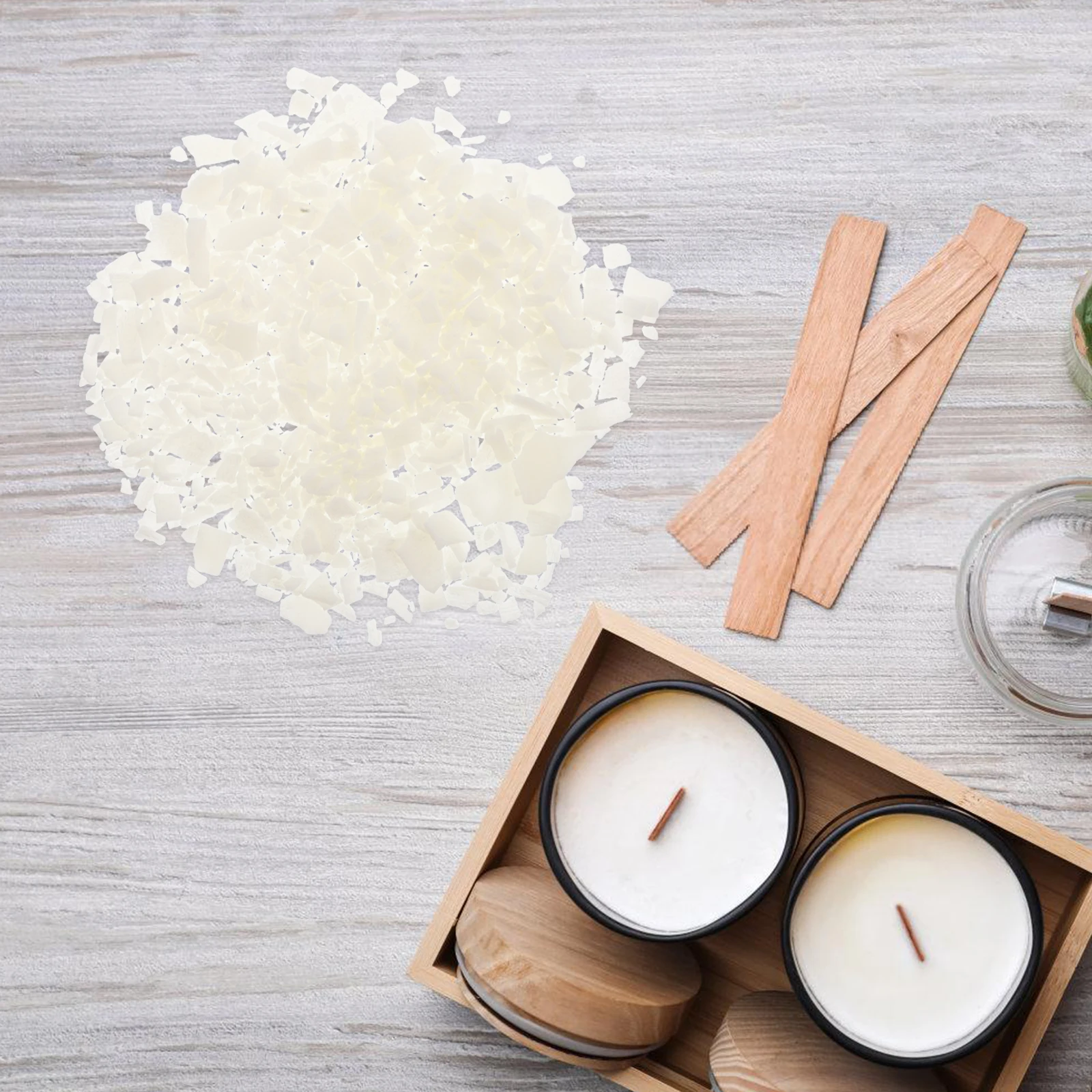 

Natural Soybean Wax Flakes 100g Soft Frosting Hard Pillar DIY Candles Making Supplies Safe Non-Toxic Wax Material