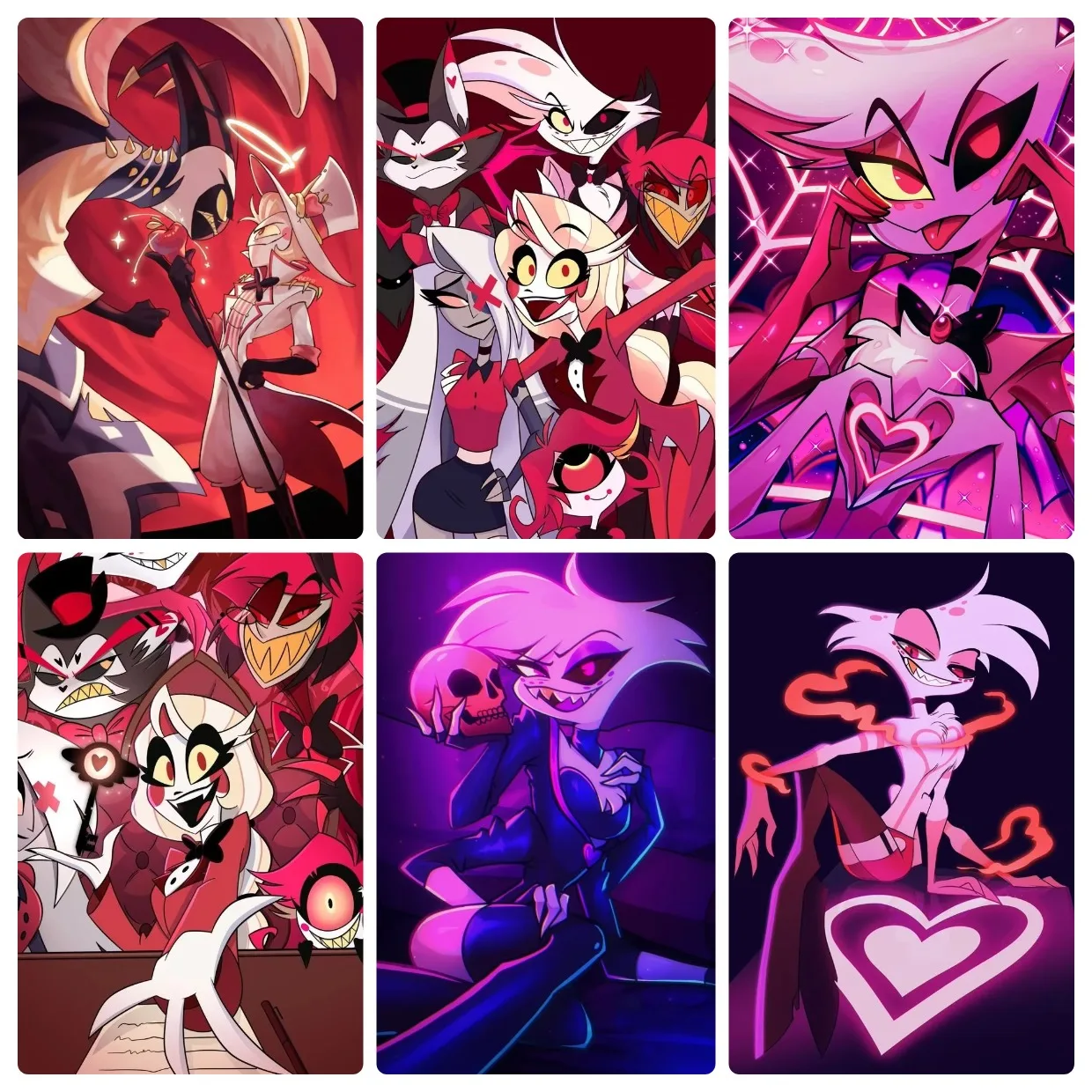 Jigsaw Puzzle 500/1000/1200/2000PCS Hazbin Hotel Multi Scene Collage Fantasy Demon Cartoon Art DIY Puzzle Home Decoration Gift