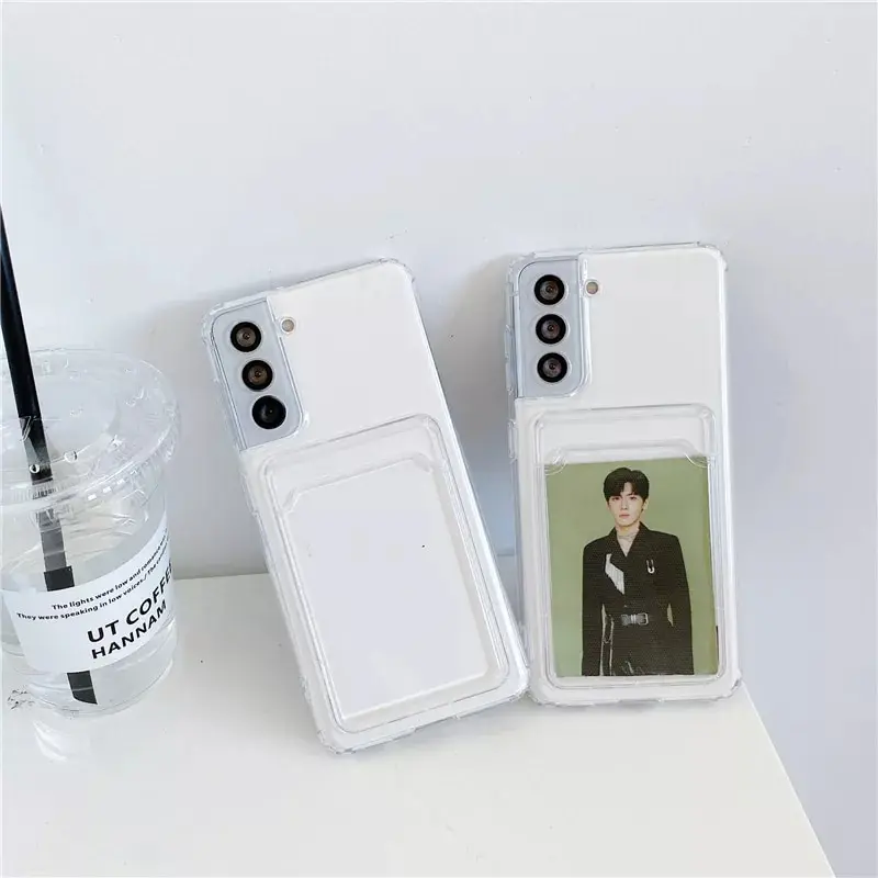 Neue Kartenhalter-Brieftaschenhülle für Samsung A54 A34 A14 A33 A52 A53 S23 S24 S22 Plus S21 FE A73 A72 A15 A25 A35 A55 5G Transparente Hülle – Detail 3