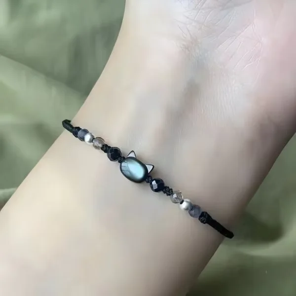 Couples' Handmade Cute Cat Bracelet Set, Unique Gift