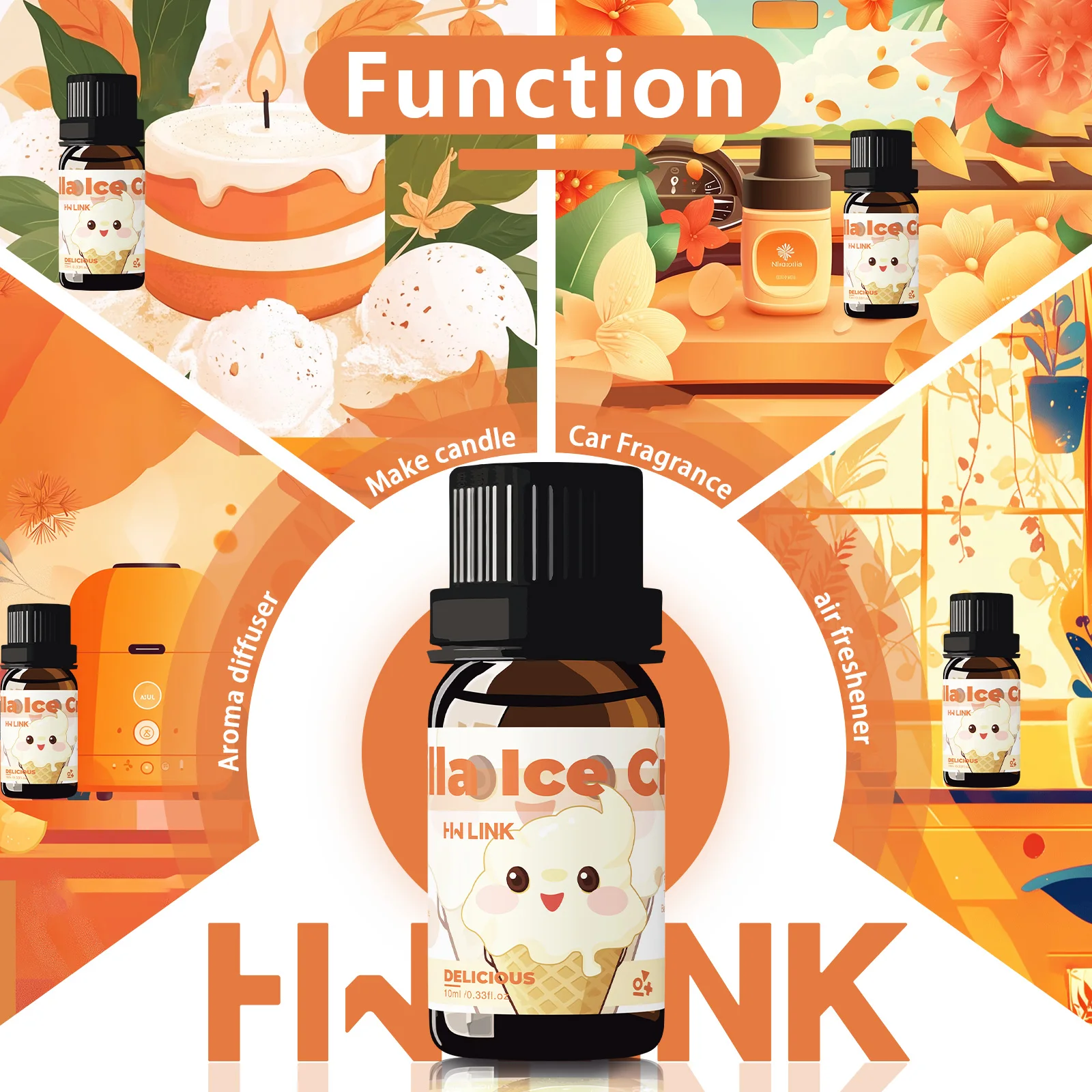 10ml Vanilla Ice Cream Fragrance Oils For Humidifier Diffusers Home Yoga Diy Candle