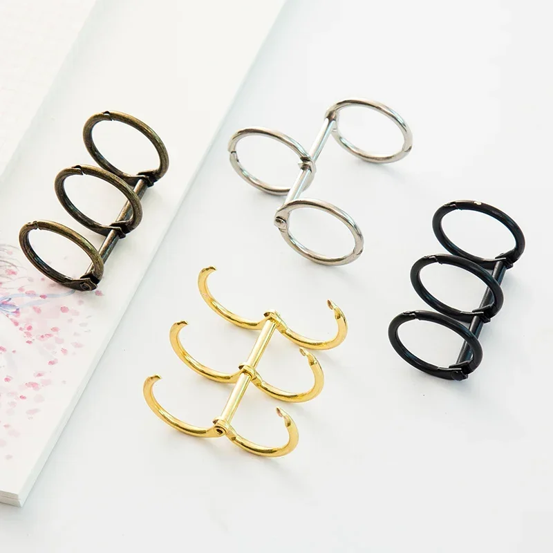 2pcs/lot 3 Rings Notebook Binding Ring Open Ring Loose-Button Binding Clip Hoop for DIY Notebook Accessories