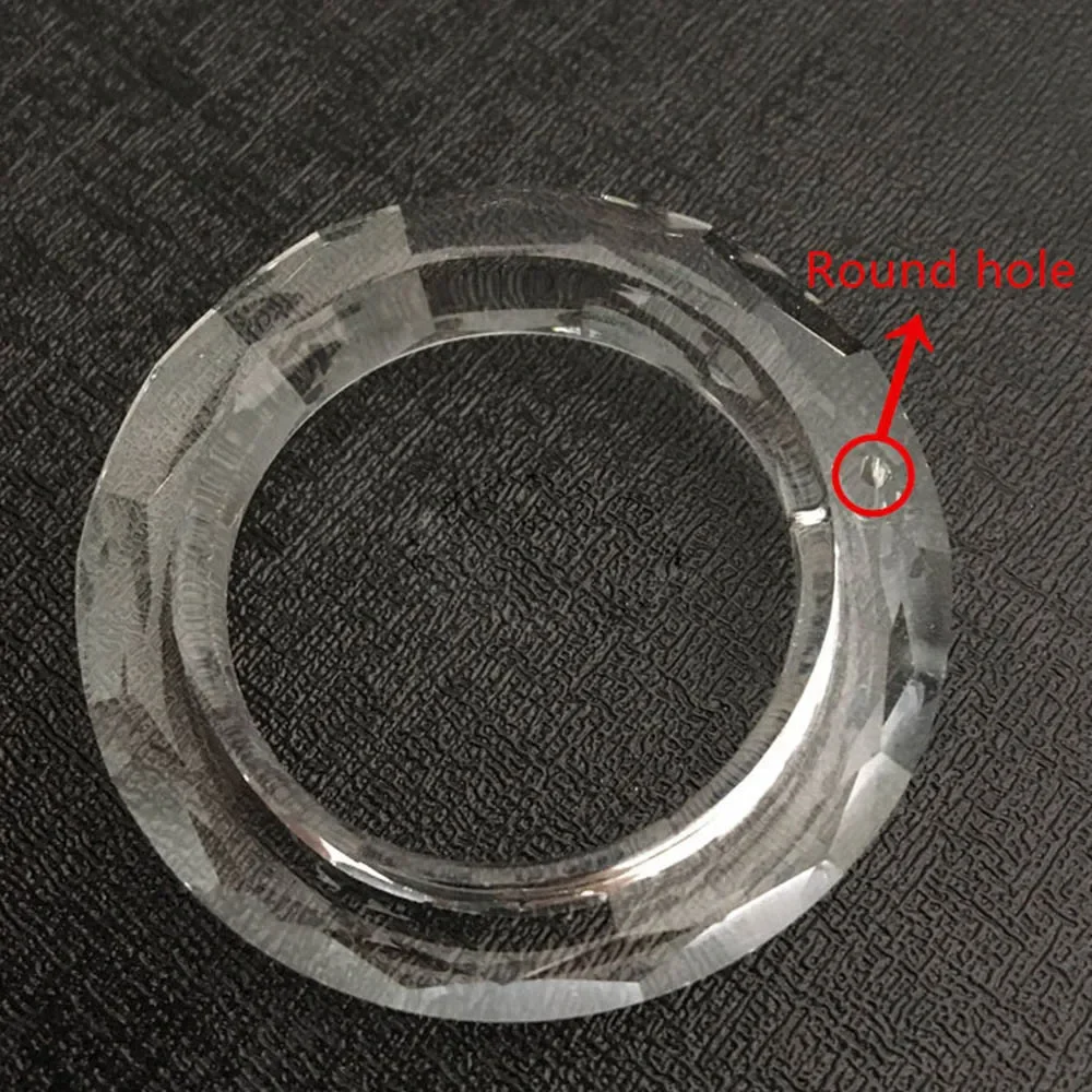 Bague de mode de haute qualité, 5 pièces, cercle de 50mm, anneau lumineux en cristal, lustre, cristaux de verre, lampe, prismes, pièces, pendentif goutte