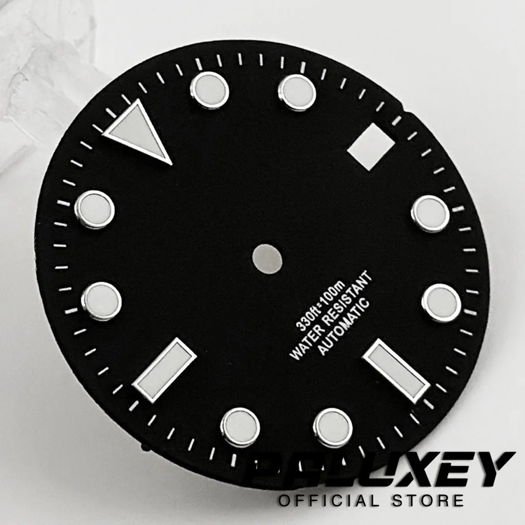 28.5 مللي متر NH35 أمة الله ساعة الطلب الأخضر مضيئة ساعة الوجه صالح NH35 NH36 4R 7S حركة ل SUB NH35