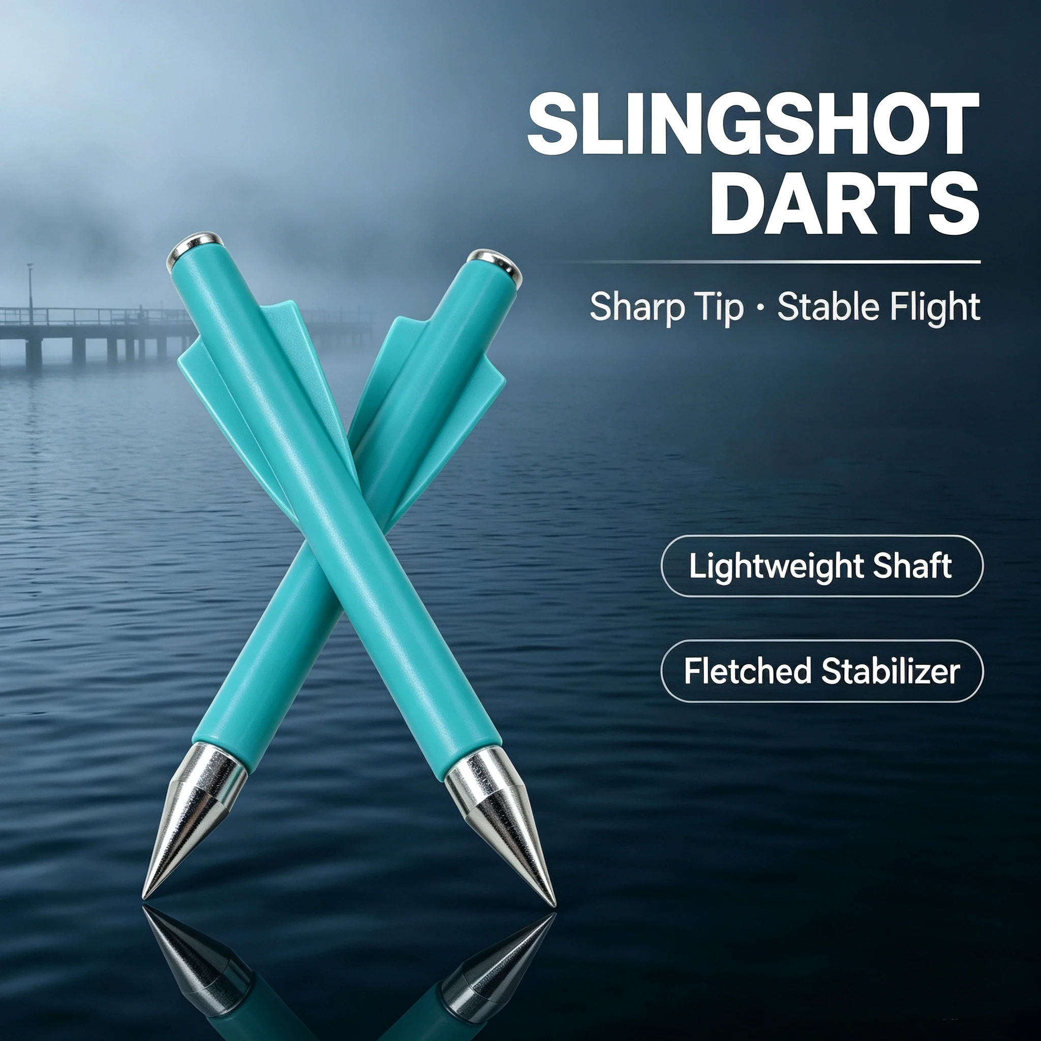 Blue Double-Fin Short Slingshot Darts with Cone Tip, 10/20 Pcs Options for Outdoor Target Practice & Precision Sports