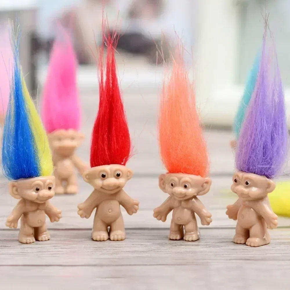 New Mini Troll Dolls Anime Action Figure Colorful Hair Family Members Models Collection Kids Toys for Home Decoration Gift